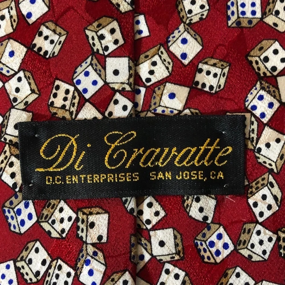 Dice gambling silk tie